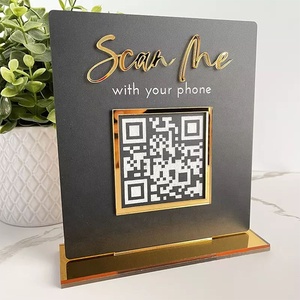 Acrylic QR mã đứng bằng gỗ sigmsqr mã hiển thị đứng customqr mã đứng - Product Image 1