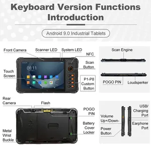 Urovo P8100 8 Inch Waterproof Pdas Tablet RFID Nfc Reader Handheld Industrial Rugged Tablet PC With Android Scanner