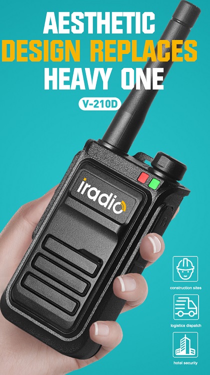 Iradio V210D - 80 CH Channels, 2.5W Analog Radio Walkie Talkie