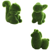 ZF-01 Pâques Décor Faux Lapin Cadeaux Petit Artificiel 3D Mousse Animaux Vert Flocage Sculpture pour Jardin Célébration Décorations
