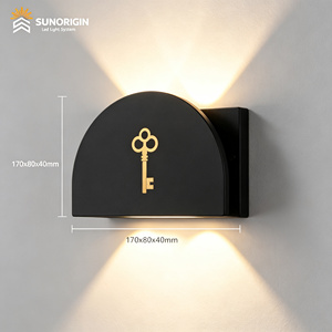 Lámpara de Pared LED Negra y Dorada de Estilo Europeo Minimalista, Iluminación Moderna para el Hogar, para Uso en Interiores, para Jardín Exterior, Alimentación por Corriente Alterna - Product Image 4