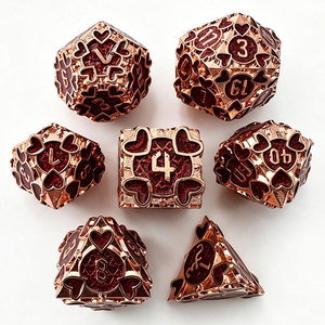 Ensemble de dés à facettes en forme de cœur, incrustation de glaçure scintillante, kit de dés de jeu DND à thème romantique - Product Image 2
