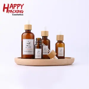 Campioni gratuiti 10ml 15ml 20ml 30ml 50ml bottiglia di tappo contagocce di olio essenziale di bambù ambrato