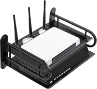 Support mural portable en aluminium à double niveau pour routeur WiFi sans fil, décodeur TV, multiprise et organisateur de câbles