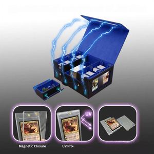 Boîte à cartes portable en cuir PU durable Torson, coins arrondis, personnalisable, pour cartes à collectionner TCG/CCG, impression couleur intégrale - Product Image 3