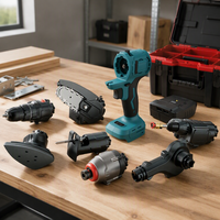 Kit combiné d'outils électriques sans fil 21V Brushless, 9 pièces, 13 pièces, 18 pièces, multifonction, dans un coffret rouge