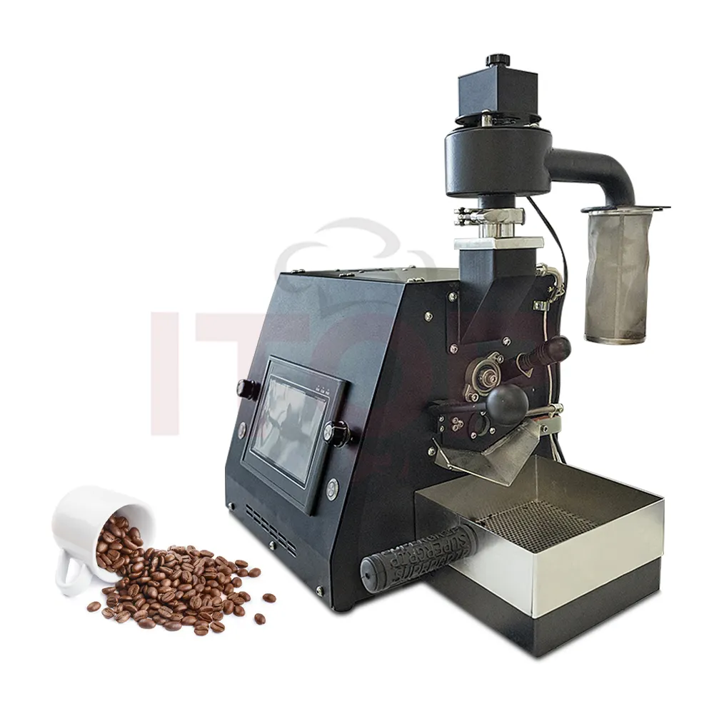 Highly Automatic Small Specialty Household Coffee Shop Office Use Direct Fire Hot Air Roasting Electric 500g Coffee Bean Roaster