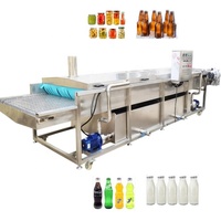 Jus/bière/lait en continu personnalisé/petit tunnel pasteurisateur bocaux en verre cornichons sauce tomate poivre pasteurisation machine