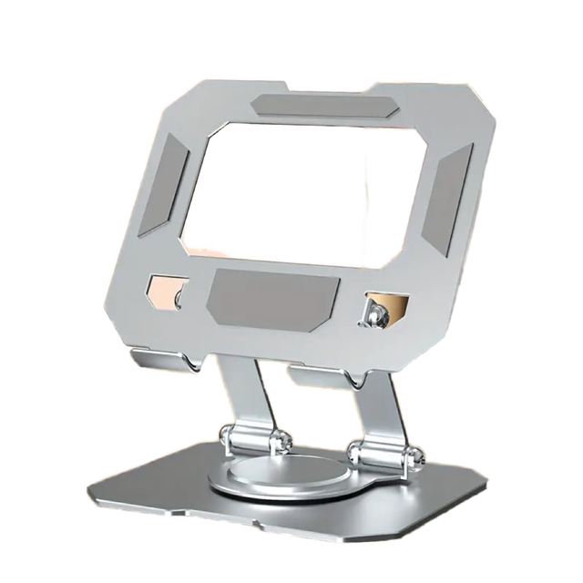 Heavy-Duty Laptop Stand Carbon Steel Foldable Bracket with 360° Rotation Base for Stable Support of 17" Devices