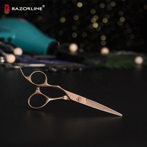 Links Ontwerp Schaar CK17GL SUS440C Staal Rose Gouden <span class=keywords><strong>Coating</strong></span> Professionele Left Handed Haar Schaar
