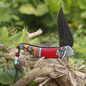 उच्च कठोरता पत्थर-धोया स्टेनलेस स्टील तह चाकू भारतीय पैटर्न को हैंडल करता है - Product Image 4