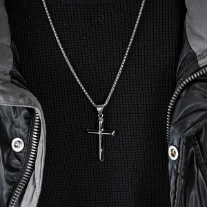 yunnique cross-border jewelry, fashionable and creative dripping cross stainless steel pendant, personalized men's - Product Image 2