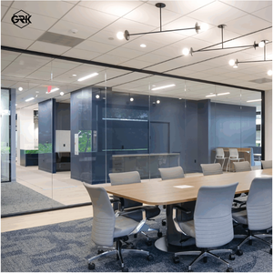 <span class=keywords><strong>Cloison</strong></span> en verre sans cadre moderne de 100 mm, système acoustique 45 dB pour bureau, établissement scolaire, supermarché, design élégant et haut de gamme - Product Image 5