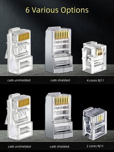 Acheter en ligne Connecteur <span class=keywords><strong>RJ45</strong></span> 8P8C Jack mâle Cat5e RJ 45 Pass Through blindé Cat6 Transparent non blindé Lan Network Conector <span class=keywords><strong>RJ45</strong></span> - Product Image 4