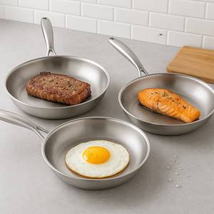 Shangwey Cocina Restaurante Inducción Gas Ollas antiadherentes Juego de utensilios de cocina Sartén antiadherente Sartén de acero inoxidable Juego de sartén - Product Image 3