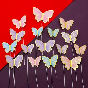 New Arrival Paper <strong>Butterfly</strong> <strong>Cake</strong> Decoration Pink <strong>Purple</strong> Blue Hot Stamping <strong>Butterfly</strong> <strong>Cake</strong> Topper for Valentine's Day <strong>Cake</strong> - Product Image 2