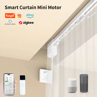 Kit de mini moteur de rideaux électriques intelligents de 2.2 m avec Tuya WiFi et télécommande pour bureau à domicile salon chambre utilisation intérieure