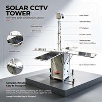 Tour de sécurité solaire portable haute efficacité avec caméra de surveillance CCTV cubique pour la surveillance des usines et entrepôts