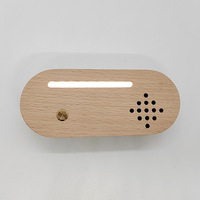 Lampu Malam LED Kreatif Modern Kayu Beech Putih Hangat Ramah Lingkungan Bersertifikasi PSE Mini USB Kotak Musik Speaker Kamar Tidur