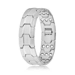 Bracelet en alliage de cuivre à énergie magnétique pour hommes, design géométrique, bijoux cadeau C86321 - Product Image 3