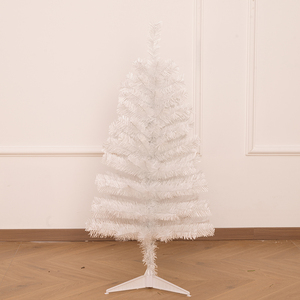 New Arrival Pure White PVC Tabletop Christmas <b>Tree</b> with Plastic Base, Xmas Decoration for Living Room & Bedroom - Product Image 1
