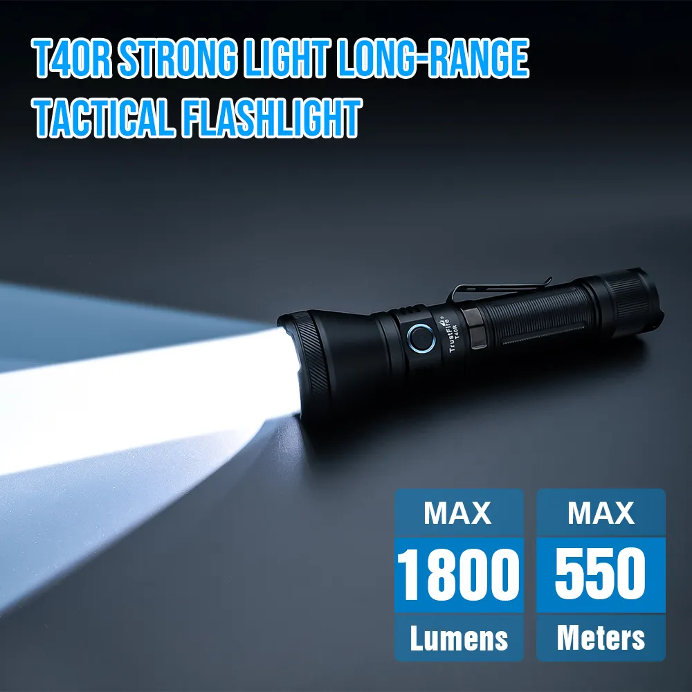 Супер сильный фонарь Trustfire T40R 3200K-5600K тактический фонарь Водонепроницаемый фонарь большой радиус действия 550 м охотничий фонарь
