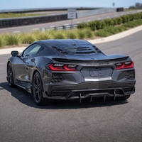 Diffuseur arrière en fibre de carbone Corvette C8 avec extensions d'angle 2020-2024, kit aérodynamique à fixer par boulons pour pare-chocs arrière, finition brillante 3K Twill