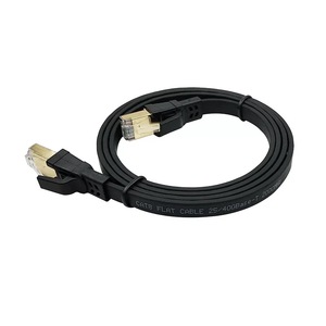 <span class=keywords><strong>Cable</strong></span> Ethernet Cat 8 de Red <span class=keywords><strong>con</strong></span> Conectores rj45 Oro para 40 Gigabit <span class=keywords><strong>Internet</strong></span> LAN Plano 1m Negro - Product Image 4