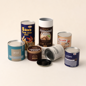 Envase de Tubo de Papel Reciclado Personalizado para Galletas y Snacks, Caja Cilíndrica Redonda de Kraft a Prueba de Humedad para Polvo de Matcha - Product Image 3