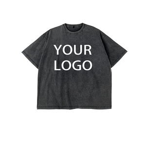 TKAN15 T-shirts en coton pour hommes surdimensionnés manches courtes Streetwear personnalisé t-shirt unisexe hauts Vintage lavage à l'acide Y2K Boxy Fit t-shirt - Product Image 1