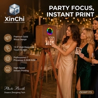 Photomaton haut de gamme pour événements d'entreprise XinChi, écran tactile 13,3 pouces, DNP QW410, bois massif