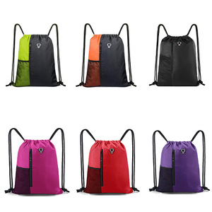 กระเป๋าเป้สะพายหลังเชือกรูดกระเป๋ายิมสำหรับผู้หญิงผู้ชายขนาดใหญ่มีกระเป๋าซิปสองช่องและกระเป๋าตาข่ายใส่ขวดน้ำ - Product Image 4