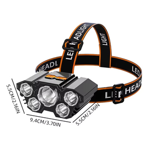 Lampe frontale rechargeable en gros (1 pièce), torche frontale portable 5 LED, éclairage de travail, lampe frontale pour la pêche, le camping et les voyages - Product Image 5