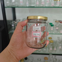 En stock – Pot en verre rond de 250 ml de qualité alimentaire avec couvercles pour miel, confiture, chili confit et Epis haïtien