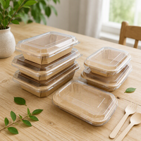 Contenants alimentaires en papier kraft recyclables personnalisables, bols à salade jetables, boîtes à lunch pour emballages à emporter