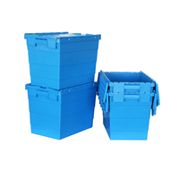 Conteneurs en plastique empilables et emboîtables avec couvercle à charnière, en PP de qualité alimentaire, pour le transport et le stockage logistique
