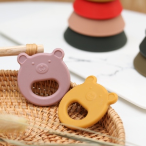 Anneau de dentition pour bébé en silicone souple personnalisé sans BPA jouet pour bébé à mâcher pour dentition apaisante anneau de chaîne <span class=keywords><strong>hochet</strong></span> - Product Image 4