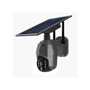 制造商廉价支持6pcs 18650电池摄像机太阳能4g ptz太阳能摄像机