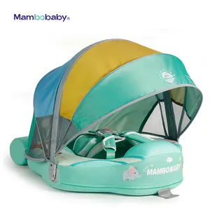 MamboBaby pelampung bayi tidak kolam tiup kolam renang cincin dengan kanopi perlindungan matahari menambahkan ekor tidak flip lebih dari usia 3-24 bulan