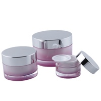 Pot rond en acrylique avec couvercle en aluminium, pot vide pour crème cosmétique 5g 15g 30g 50g 100g