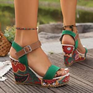 Sandalias elegantes con correa de hebilla en el tobillo Sandalias Plataforma CunaToe Boca de pez Sandalias gruesas con tacón de cuña - Product Image 4