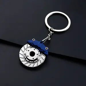 Keychain Ring Wholesale Creative Metal Key Ring Rim Turbo Gear Brake Disc Shock Absorber Caliper Car Keychain Pendant