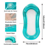Joyee Transat Gonflable Transparent en PVC Épais Couleurs Vives avec Maille Respirante, Chaise Flottante et Lit d'Eau Gonflable pour la Natation