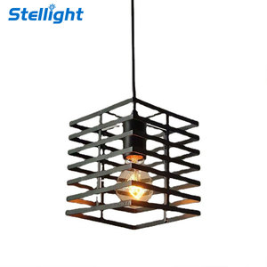 Cổ Điển Retro Sắt Lồng Mặt Dây Chuyền Trần Ánh Sáng Vòng Surround Cơ Thể Cho Nhà Bếp Đảo Hoặc Khách Sạn Treo Đèn - Product Image 1