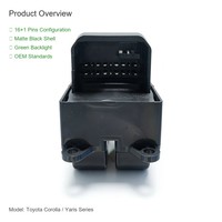 Saklar Kontrol Master Power Window Toyota Corolla 84820-02150 16+1 Pin Lampu Latar Hijau