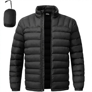 Men's Lightweight Packable Puffer Jacket Waterproof <b>Winter</b> Hood Jacket Custom Packable <b>Quilted</b> Puffer Jacket With Storage Pouch - Product Image 1