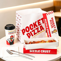 Boîte à pizza personnalisée avec tiroir coulissant, boîte à pizza rectangulaire, boîte à emporter en carton pour tacos, sushis, boîte à emporter avec tiroir pour aliments
