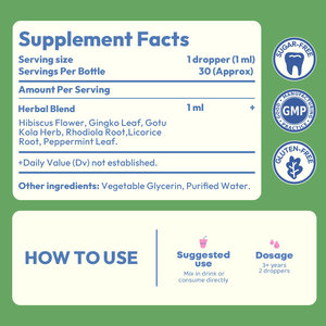 Lifeworth suplemen memori fokus nootropik untuk dewasa anak-anak, cairan Gingko Biloba <span class=keywords><strong>Licorice</strong></span> akar Centella Asiatica daun Peppermint - Product Image 2