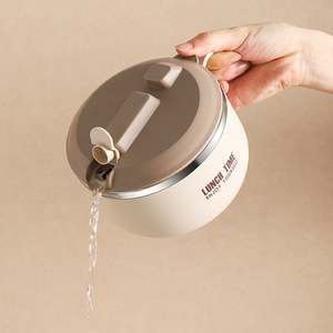 Instant Noodle Bowl 304 Stainless Steel Insulated Lunch <b>Box</b> With Lid For Home Office Use - Product Image 4