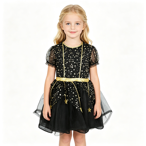 Disfraz <span class=keywords><strong>de</strong></span> <span class=keywords><strong>Bruja</strong></span> Infantil con Tutú Negro y Dorado para Halloween y Fiestas Mágicas - Product Image 6